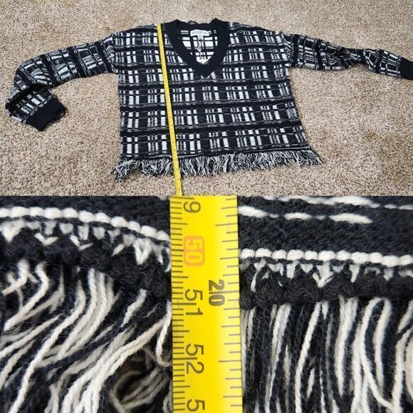 Wildfox Reese Ritzy Fringe Hem Sweater in Black and White NWT Size Small - Picture 16 of 16